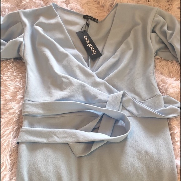 boohoo light blue dress